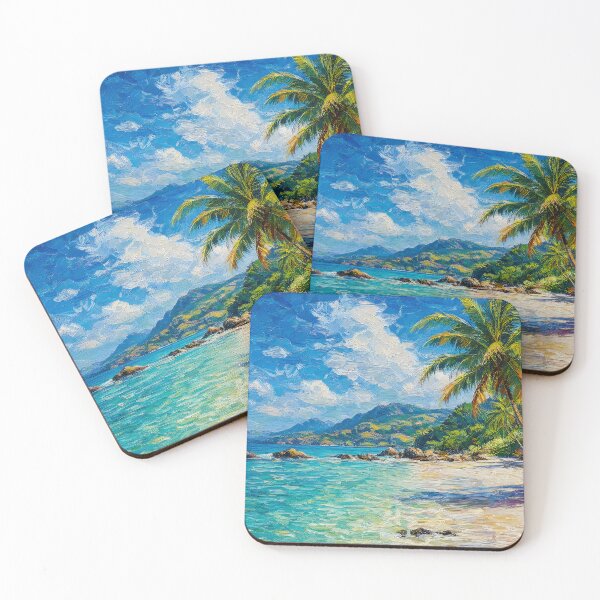 Item preview, Vibrant Tropical Beach Turquoise Water Painting designed and sold by ArtAmbience.