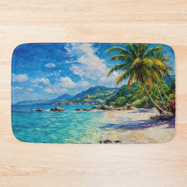 Item preview, Vibrant Tropical Beach Turquoise Water Painting designed and sold by ArtAmbience.