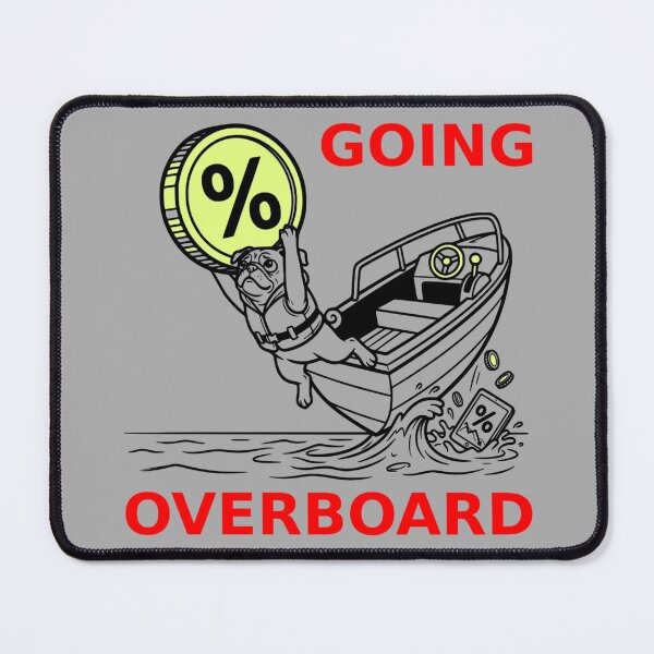 Item preview, Going Overboard Crypto Dip Pug Red Text Lime Coin Market Meme designed and sold by The Bold Line Studio.