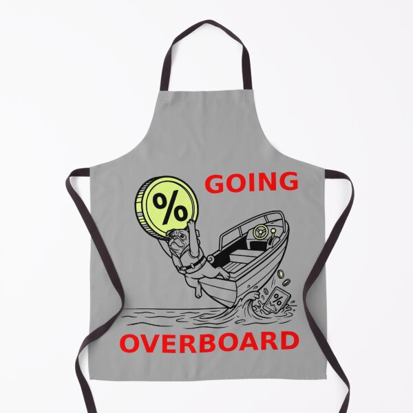 Item preview, Going Overboard Crypto Dip Pug Red Text Lime Coin Market Meme designed and sold by The Bold Line Studio.