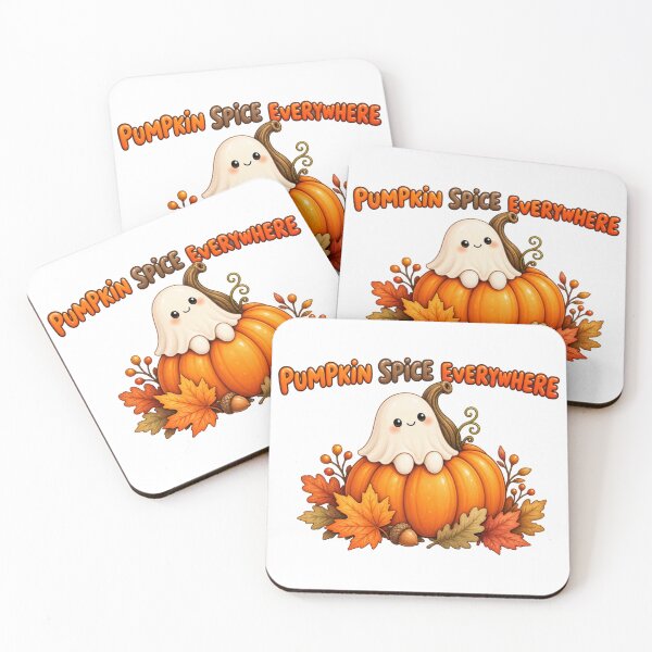 Item preview, PUMPKIN SPICE EVERYWHERE WITH CUTE GHOST SITTING ON PUMPKIN ART FOR FALL SEASON. designed and sold by ZANU creativity.