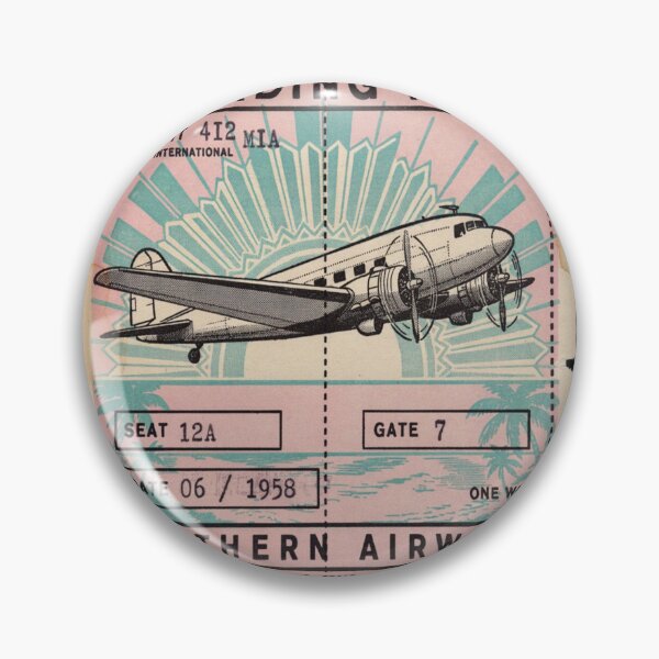 Item preview, Miami Vintage DC‑3 Mid‑Century Travel Stamp designed and sold by stickercuffs.