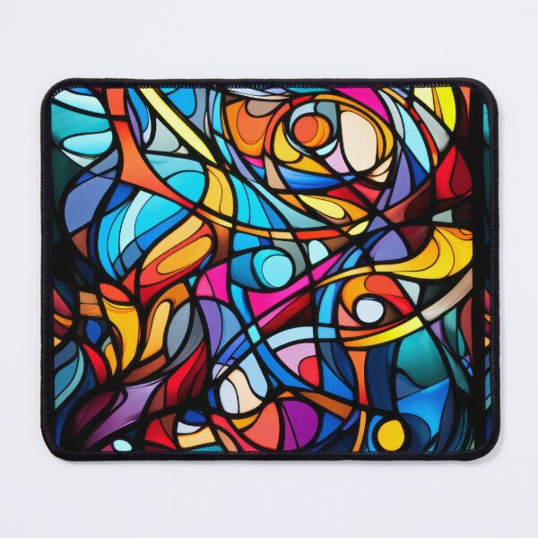 Item preview, Abstract Stained Glass Neurographic Rainbow Art designed and sold by pinkal.