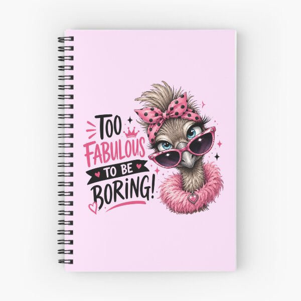 Item preview, Too Fabulous To Be Boring Ostrich - Cute Sassy Bird Quote Art designed and sold by FrescoDesign.