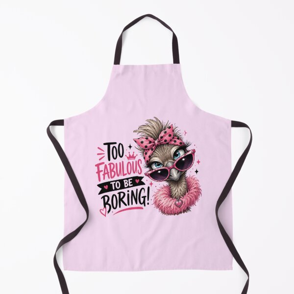 Item preview, Too Fabulous To Be Boring Ostrich - Cute Sassy Bird Quote Art designed and sold by FrescoDesign.