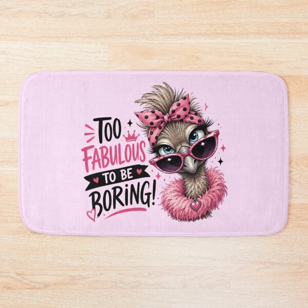Item preview, Too Fabulous To Be Boring Ostrich - Cute Sassy Bird Quote Art designed and sold by FrescoDesign.