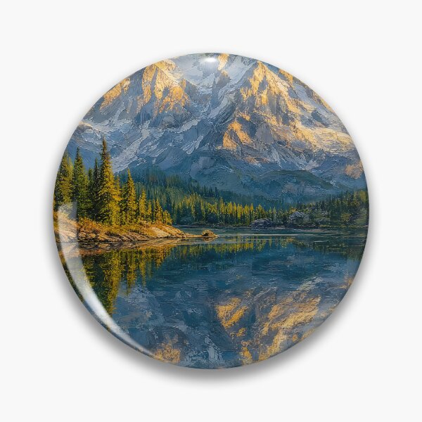 Item preview, Mountain Lake Perfect Mirror Reflection Painting designed and sold by ArtAmbience.