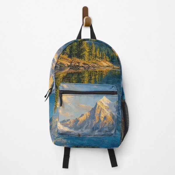 Item preview, Mountain Lake Perfect Mirror Reflection Painting designed and sold by ArtAmbience.