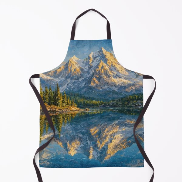 Item preview, Mountain Lake Perfect Mirror Reflection Painting designed and sold by ArtAmbience.