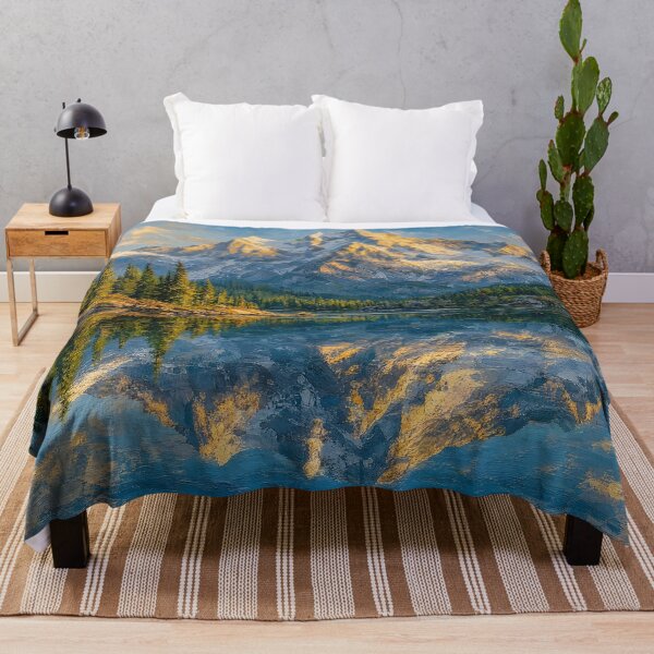 Item preview, Mountain Lake Perfect Mirror Reflection Painting designed and sold by ArtAmbience.