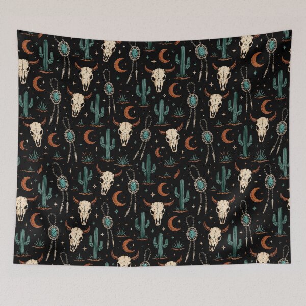 Item preview, Gothic Western Desert Skull Seamless Pattern Design designed and sold by Fanverse Merchandise.