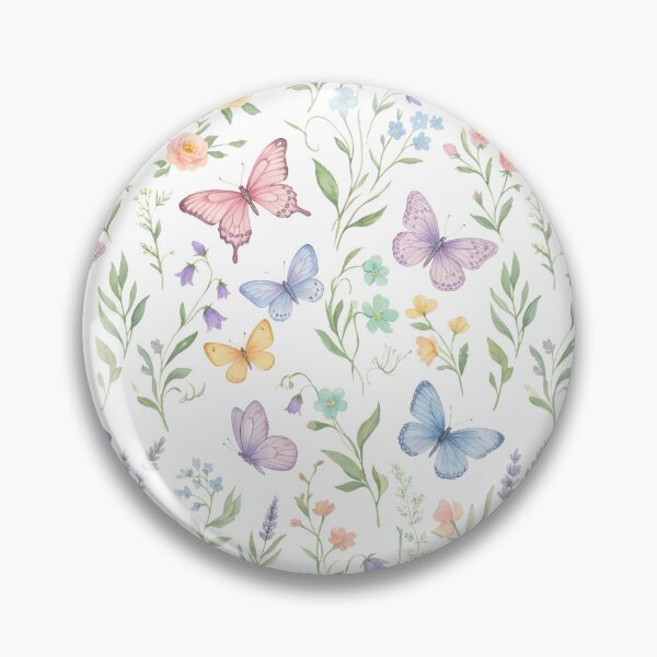 Item preview, Pastel Butterfly Garden Watercolor Floral Pattern designed and sold by naragon4289.
