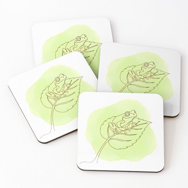 Item preview, Tree Frog on Leaf Line Art Cute Frog Lover Gift designed and sold by GTFullShop.