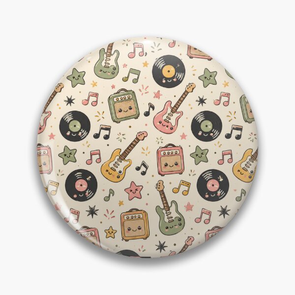Item preview, Cute Rock and Roll Doodle Seamless Pattern Design designed and sold by Fanverse Merchandise.
