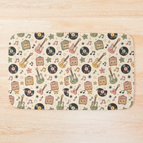 Item preview, Cute Rock and Roll Doodle Seamless Pattern Design designed and sold by Fanverse Merchandise.