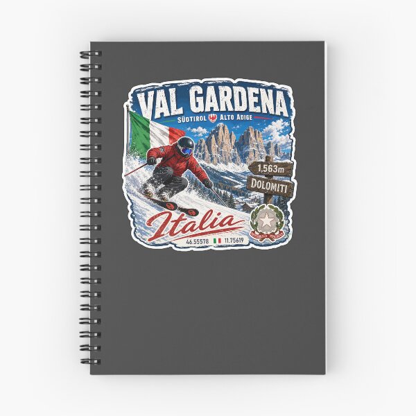 Item preview, Val Gardena Italy Italia Dolomites Ski Skiing Sticker TShirt 03 designed and sold by OuterShellUK.
