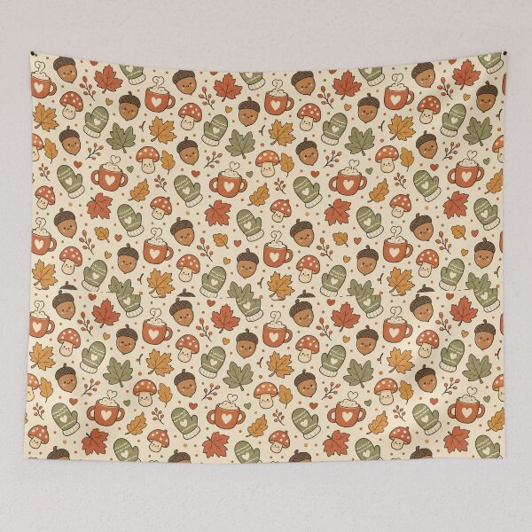 Item preview, Cozy Autumn Doodle Seamless Pattern Cute Fall Design designed and sold by Fanverse Merchandise.