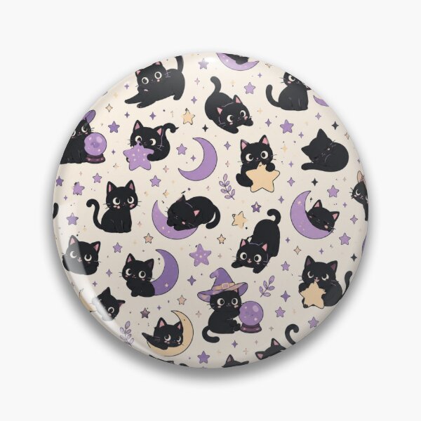 Item preview, Cute Black Cat Witchy Seamless Pattern Design designed and sold by Fanverse Merchandise.