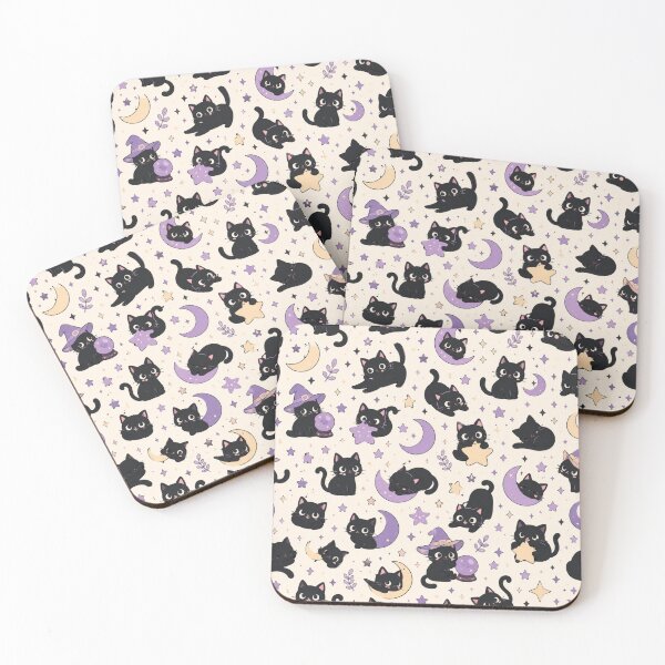 Item preview, Cute Black Cat Witchy Seamless Pattern Design designed and sold by Fanverse Merchandise.