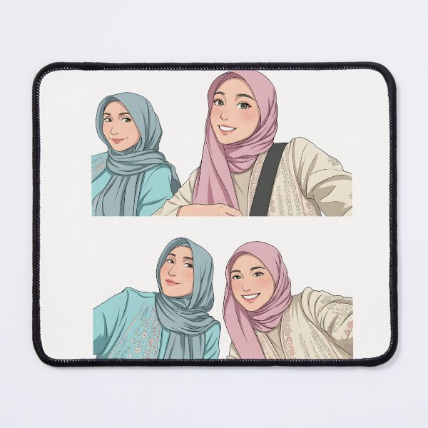 Item preview, Hijab Portrait best friend ootd selfie muslim art illustration vector art  designed and sold by sabartgunpla.