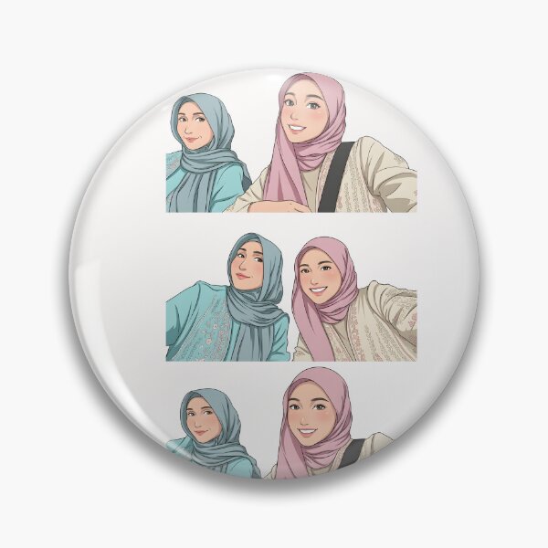 Artikelvorschau, Hijab-Porträt, beste Freundin, Outfit des Tages, Selfie, muslimische Kunst, Illustration, Vektorgrafik entworfen und verkauft von sabartgunpla.