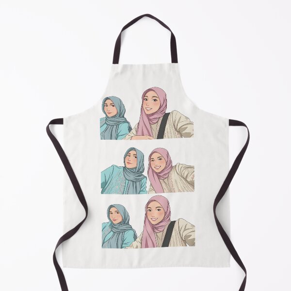 Aperçu de l'œuvre Portrait de hijab, meilleure amie, tenue du jour, selfie, illustration vectorielle d'art musulman créée et vendue par sabartgunpla.