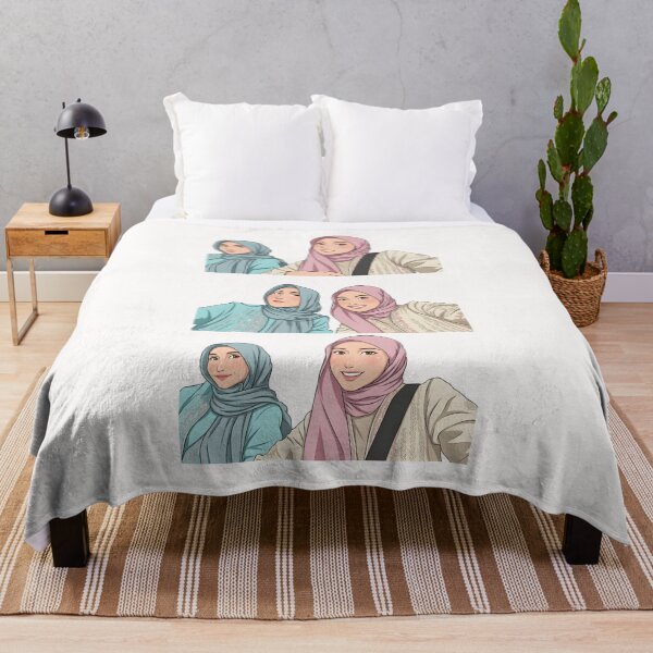 Aperçu de l'œuvre Portrait de hijab, meilleure amie, tenue du jour, selfie, illustration vectorielle d'art musulman créée et vendue par sabartgunpla.