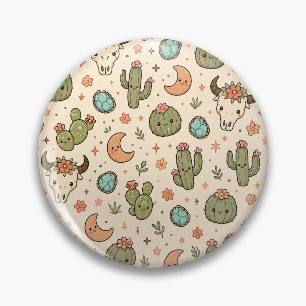 Item preview, Cute Desert Skull Cactus Seamless Pattern Design designed and sold by Fanverse Merchandise.