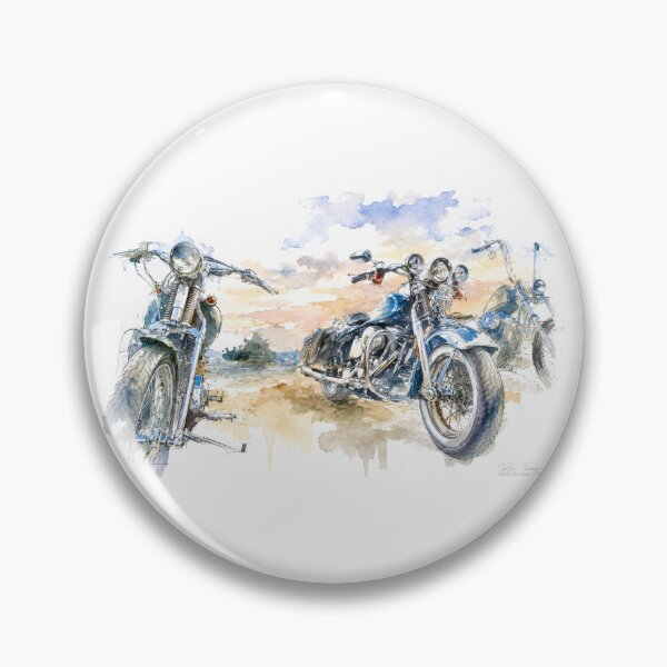 Item preview, Three Classic Motorcycles – Vintage Biker Watercolor designed and sold by Russell Thorne.