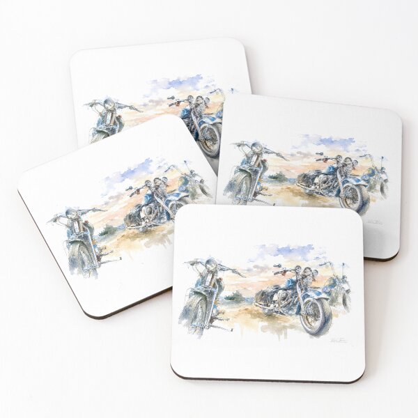 Item preview, Three Classic Motorcycles – Vintage Biker Watercolor designed and sold by Russell Thorne.