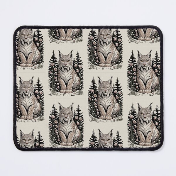 Item preview, Lynx Portrait Forest Floral Illustration designed and sold by NuvoraNest.