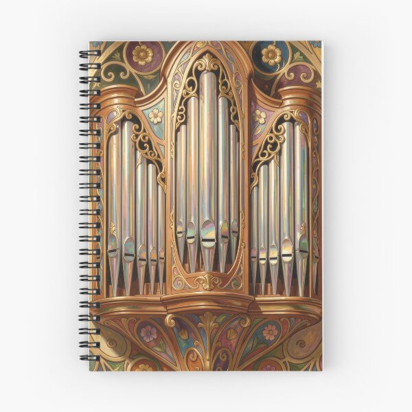 Item preview, Pipe Organ Art Nouveau Floral Artwork designed and sold by pinkal.