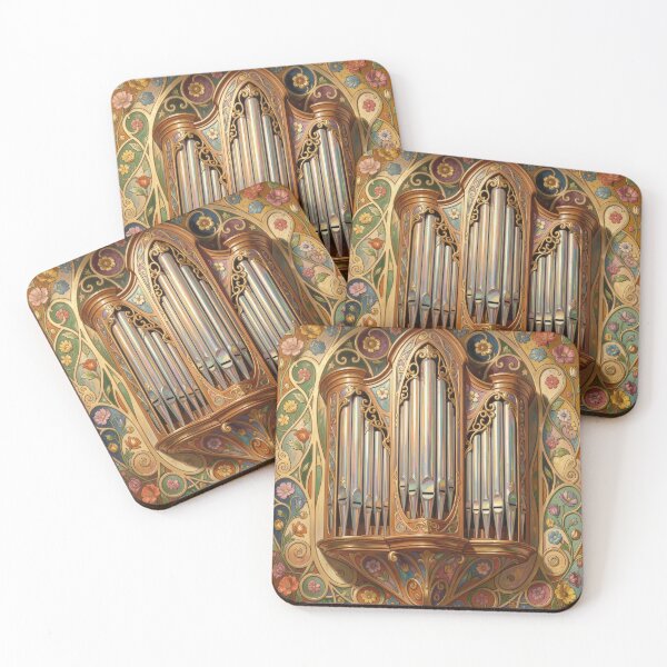 Item preview, Pipe Organ Art Nouveau Floral Artwork designed and sold by pinkal.