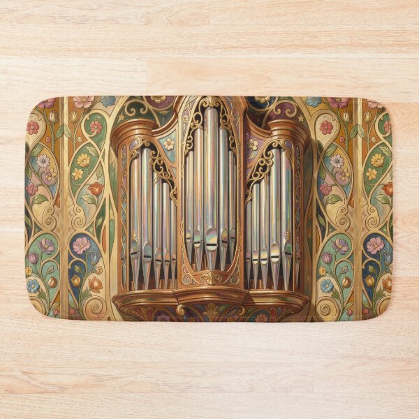Item preview, Pipe Organ Art Nouveau Floral Artwork designed and sold by pinkal.