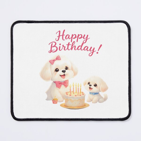 Item preview, Cute Maltese Dog Happy Birthday Art designed and sold by Kedspicedesign.