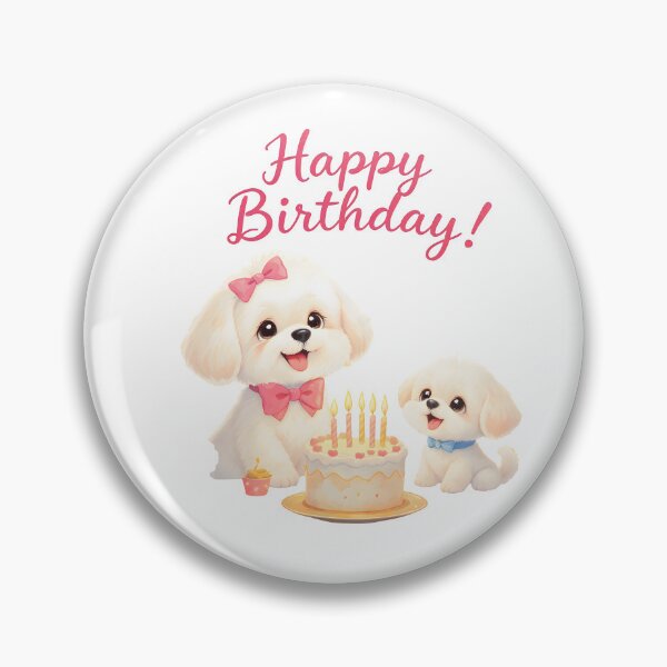 Item preview, Cute Maltese Dog Happy Birthday Art designed and sold by Kedspicedesign.