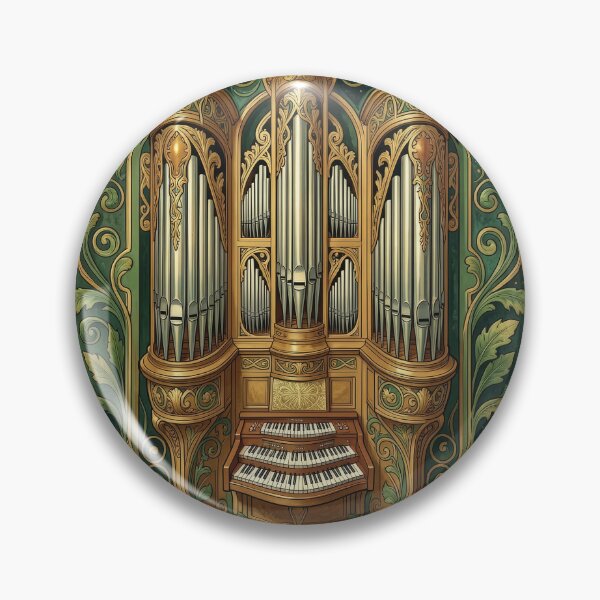 Item preview, Pipe Organ Green Art Nouveau Pattern designed and sold by pinkal.