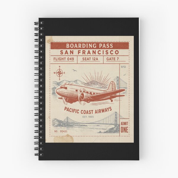Item preview, San Francisco Vintage DC‑3 Mid‑Century Travel Stamp designed and sold by stickercuffs.