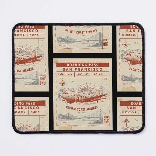 Item preview, San Francisco Vintage DC‑3 Mid‑Century Travel Stamp designed and sold by stickercuffs.
