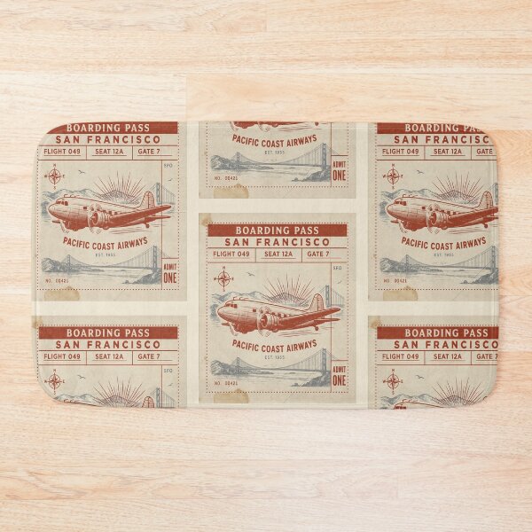Item preview, San Francisco Vintage DC‑3 Mid‑Century Travel Stamp designed and sold by stickercuffs.