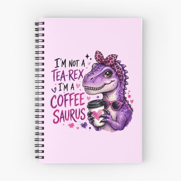 Item preview, I'm Not A Tea Rex I'm A Coffeesaurus - Cute Purple Dinosaur Meme Art designed and sold by FrescoDesign.