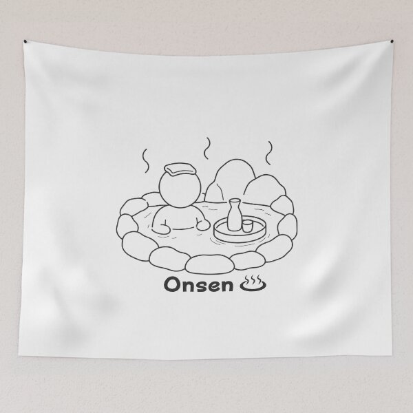Item preview, Japanese Onsen & Sake – Outdoor Hot Spring Pictogram designed and sold by japan-picto.