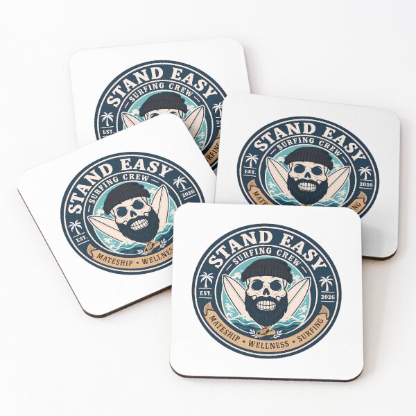 Item preview, Stand Easy Veteran Surf Club Logo Sunshine Coast - Male Version Black Beanie Black Beard designed and sold by baleigh-mallon.