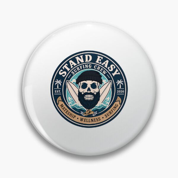 Item preview, Stand Easy Veteran Surf Club Logo Sunshine Coast - Male Version Black Beanie Black Beard designed and sold by baleigh-mallon.