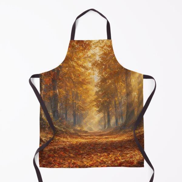 Item preview, Autumn Forest Pathway Golden Light Painting designed and sold by ArtAmbience.