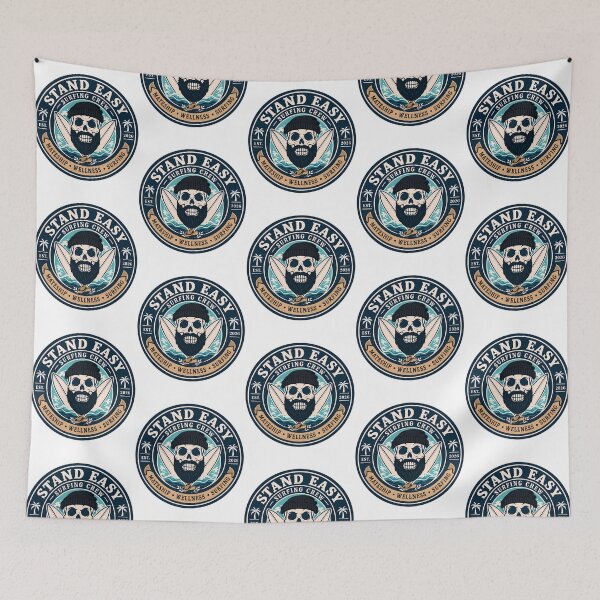 Item preview, Logotipo del Stand Easy Veteran Surf Club Sunshine Coast - Versión masculina Gorro negro Barba negra designed and sold by baleigh-mallon.