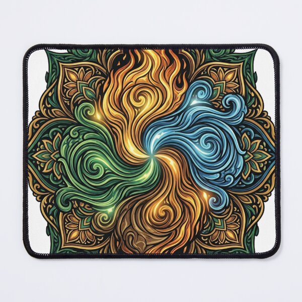 Item preview, Elemental Fusion — Fire, Water & Earth Mandala designed and sold by hamza19911991.