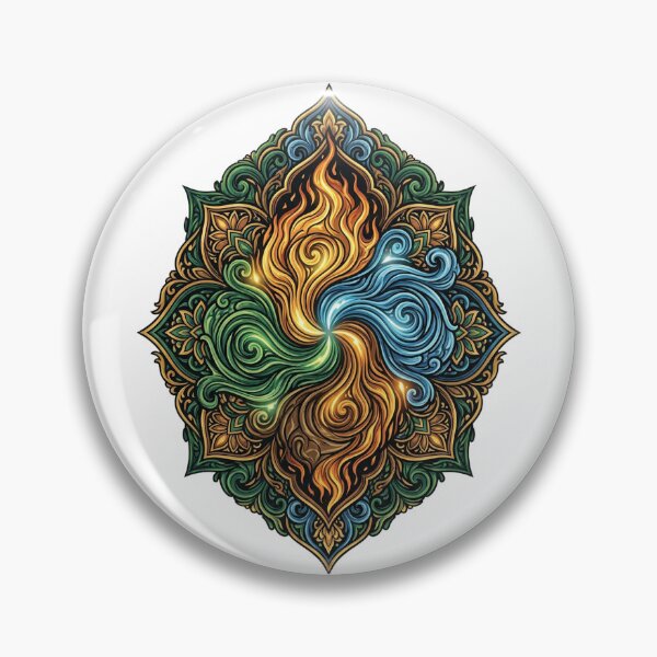Item preview, Elemental Fusion — Fire, Water & Earth Mandala designed and sold by hamza19911991.