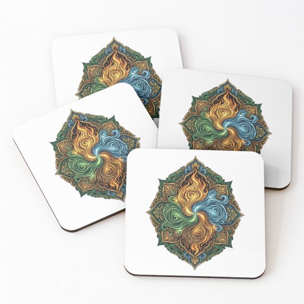 Item preview, Elemental Fusion — Fire, Water & Earth Mandala designed and sold by hamza19911991.