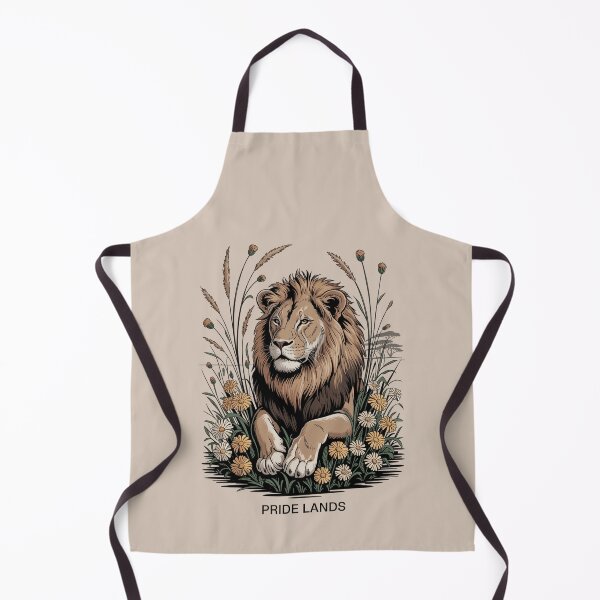 Item preview, Lion Portrait Pride Lands Wildflower Illustration designed and sold by NuvoraNest.